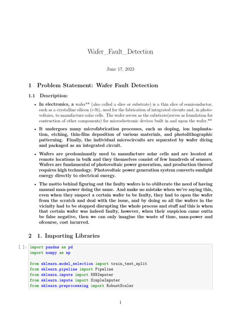 Wafer Fault Detection | PDF | Semiconductor Device Fabrication ...