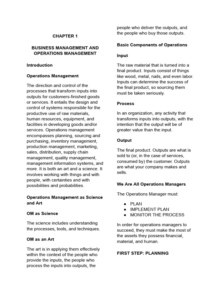 Chapter 1 | PDF | Operations Management | Supply Chain