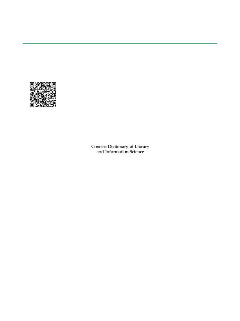 Concise Dictionary of Library and Information Science - 2nd Edition ...