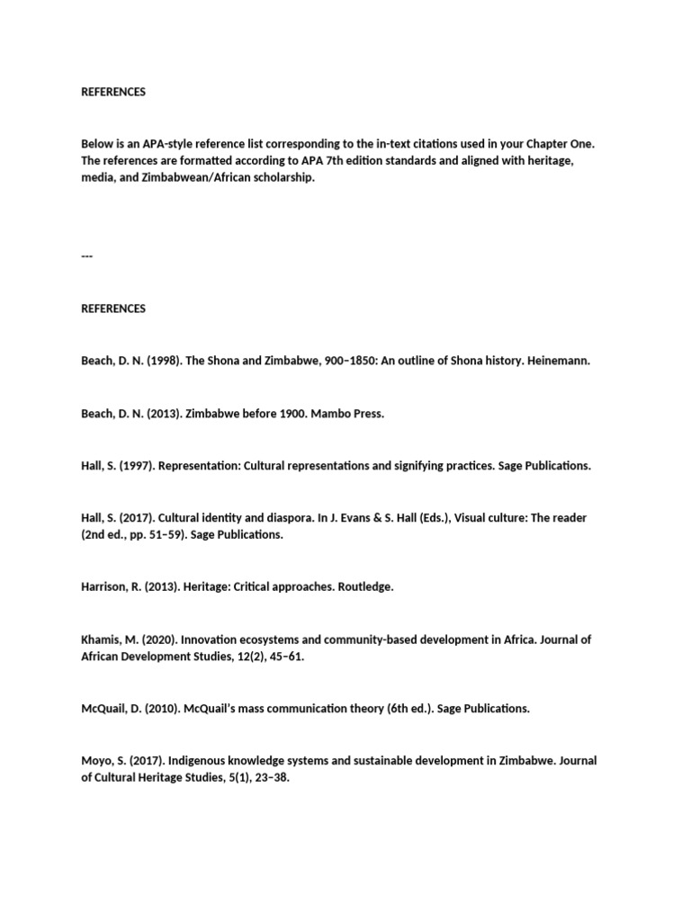 References List All Chapters | PDF