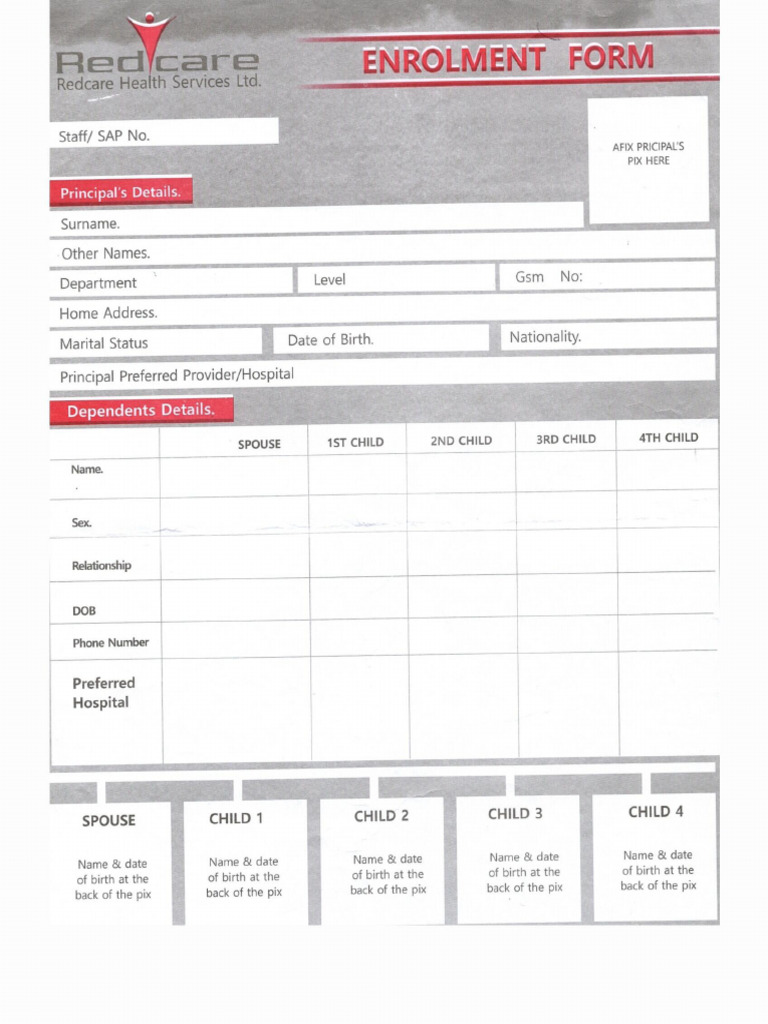 Redcare HMO Registration Form | PDF