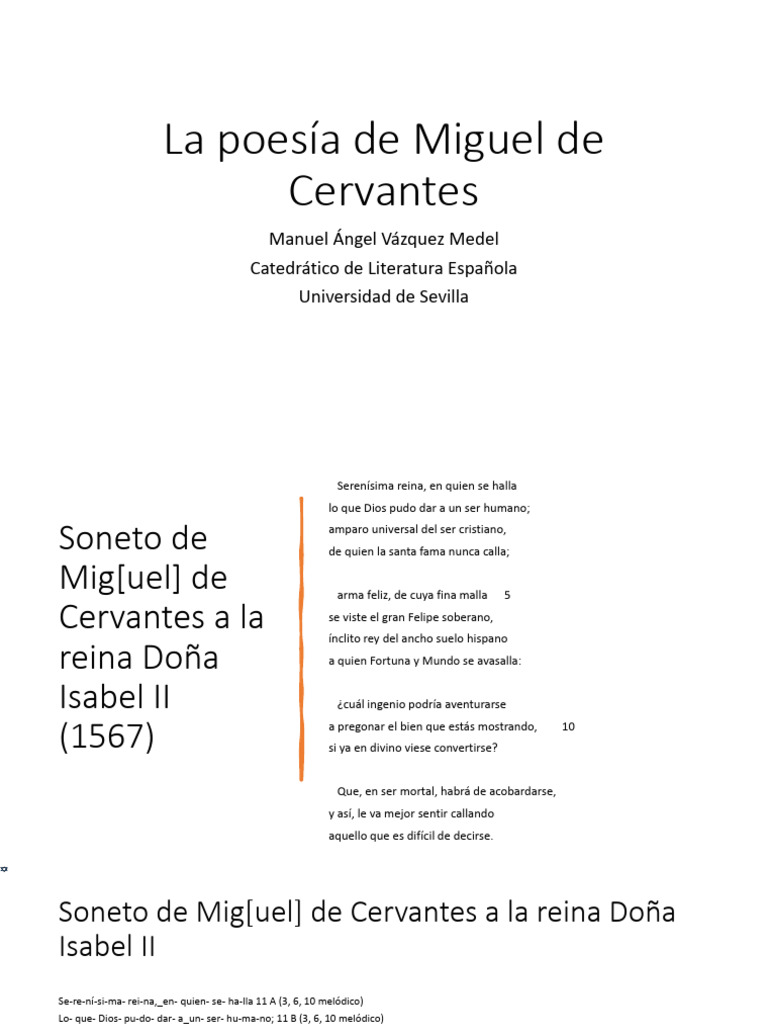 La Poesía de Miguel de Cervantes | PDF | Don Quijote | Miguel De Cervantes