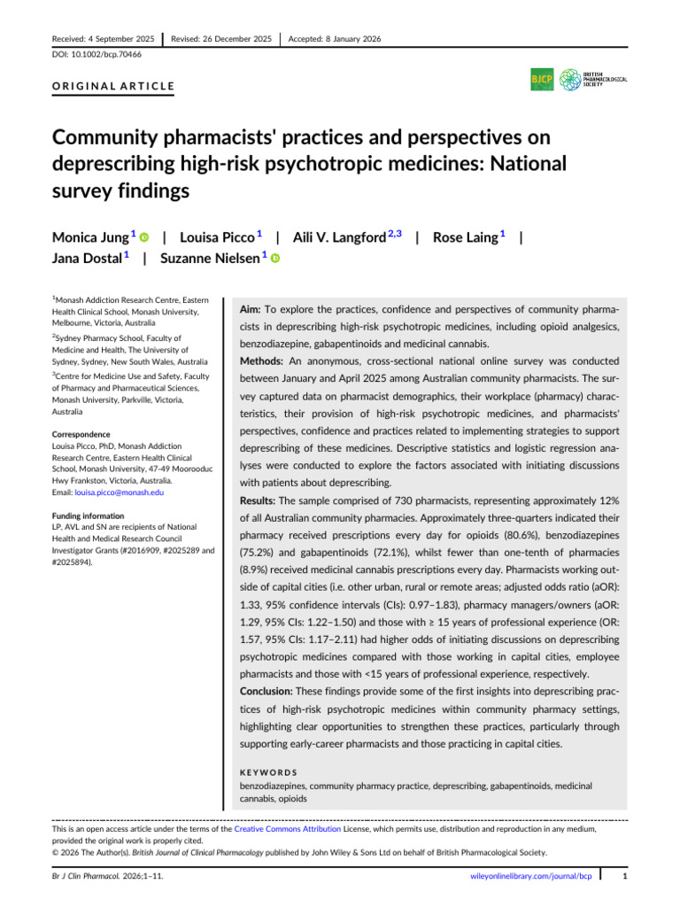 Community Pharmacists Practices and Perspectives | PDF | Pharmacist ...