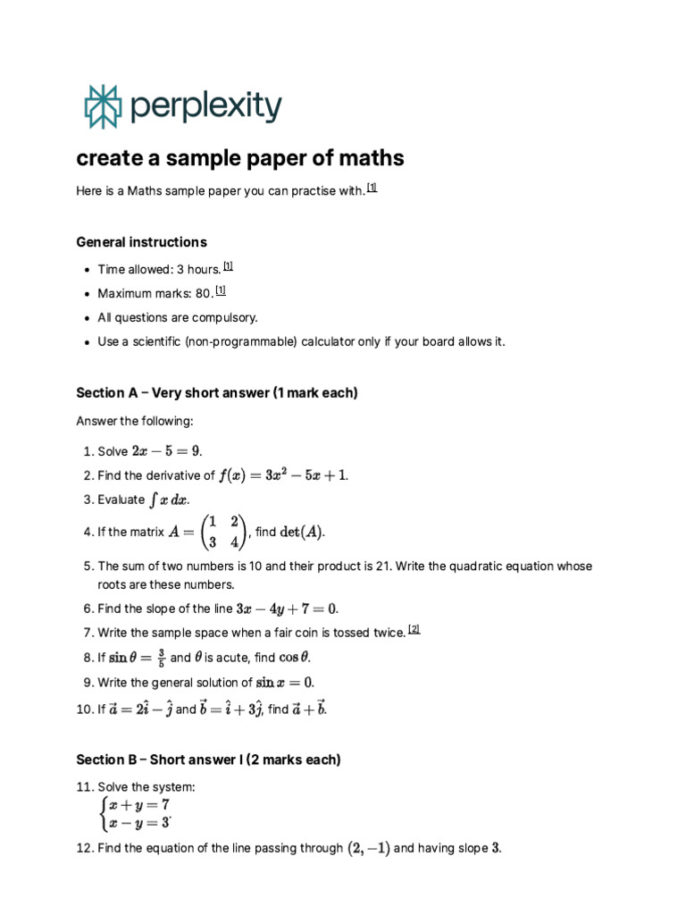 SP Maths Mi | PDF | Quadratic Equation | Vector Space