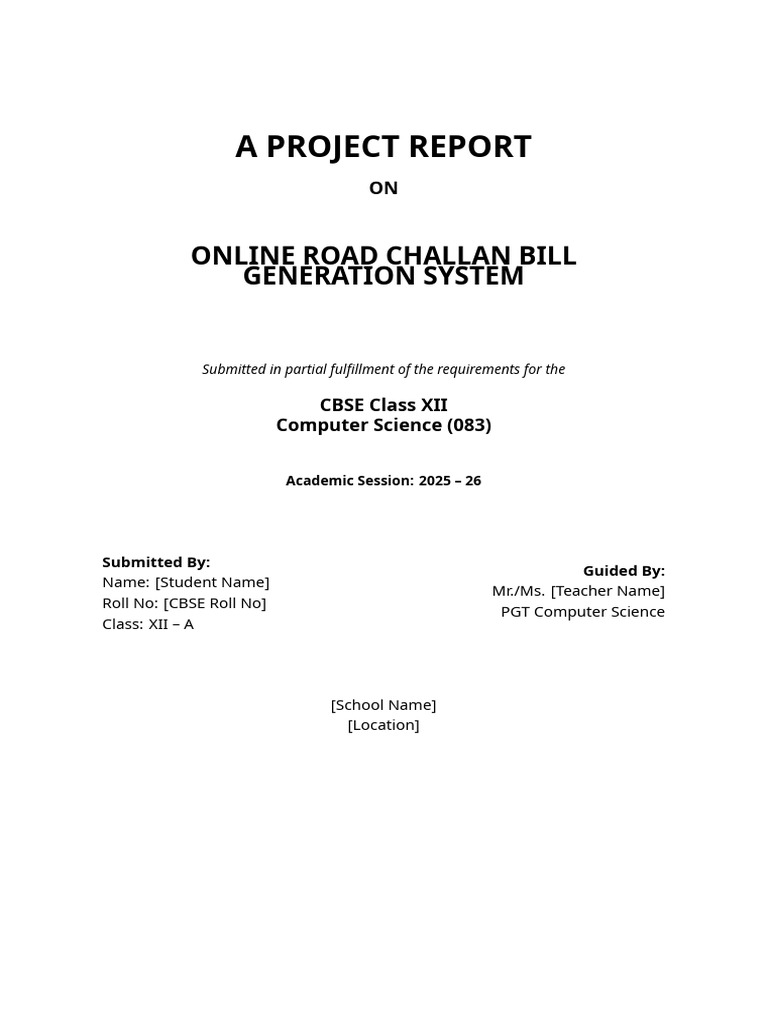 CBSE Class 12 Project Report XII | PDF | System Software | Information ...