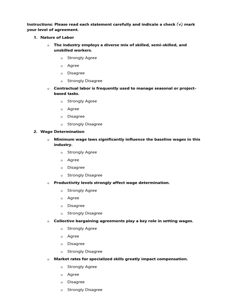 Questionnaire - CASE STUDY | PDF | Labour Economics | Wage