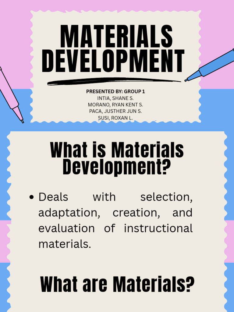 Group1 MaterialsDevelopment | PDF