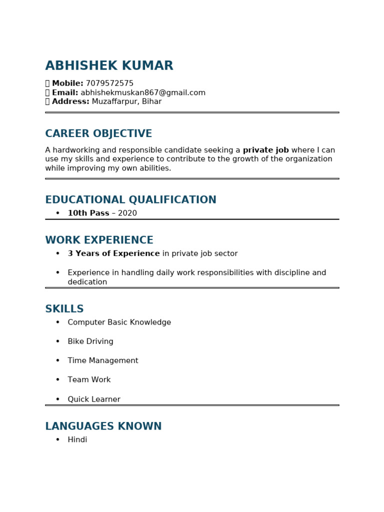 Resume - Abhishek Kumar | PDF