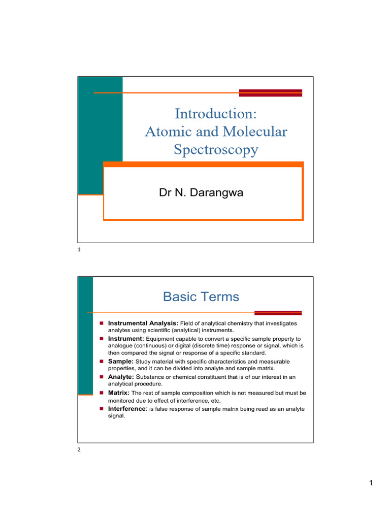 Atomic and Molecular Spectroscopy 2024 | PDF | Emission Spectrum ...