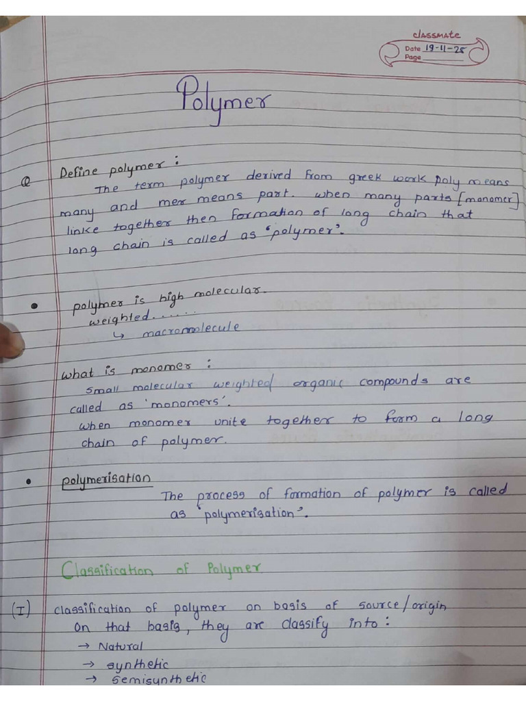 Polymer Notes 12th | PDF