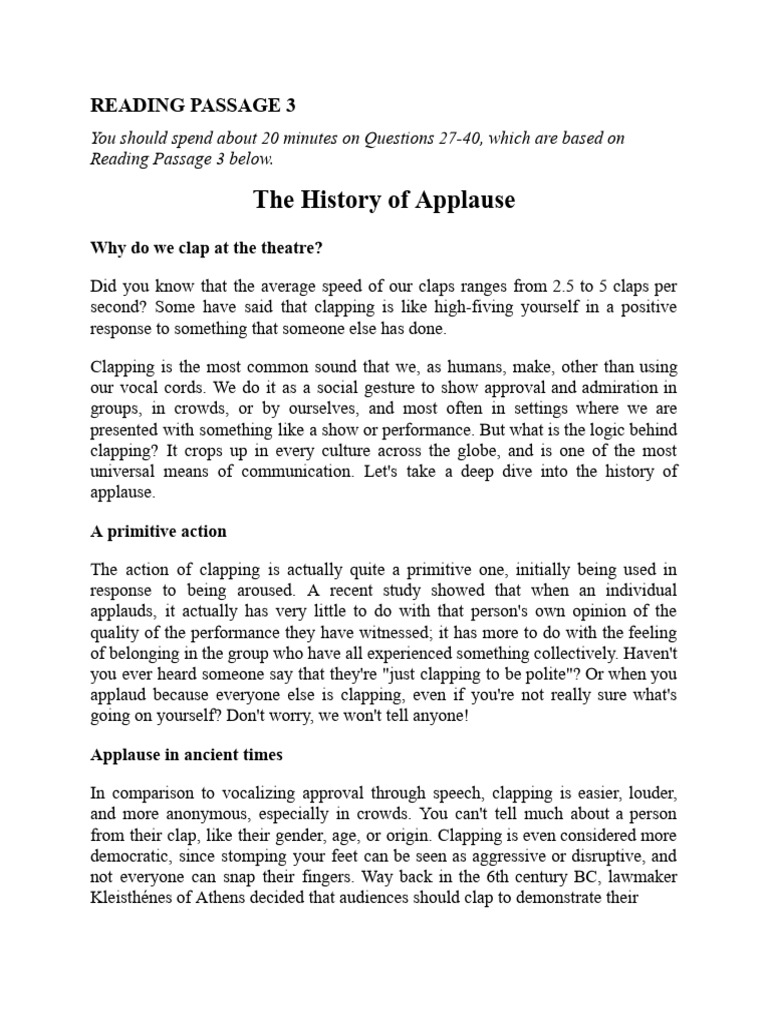 The History of Applause | PDF | Applause