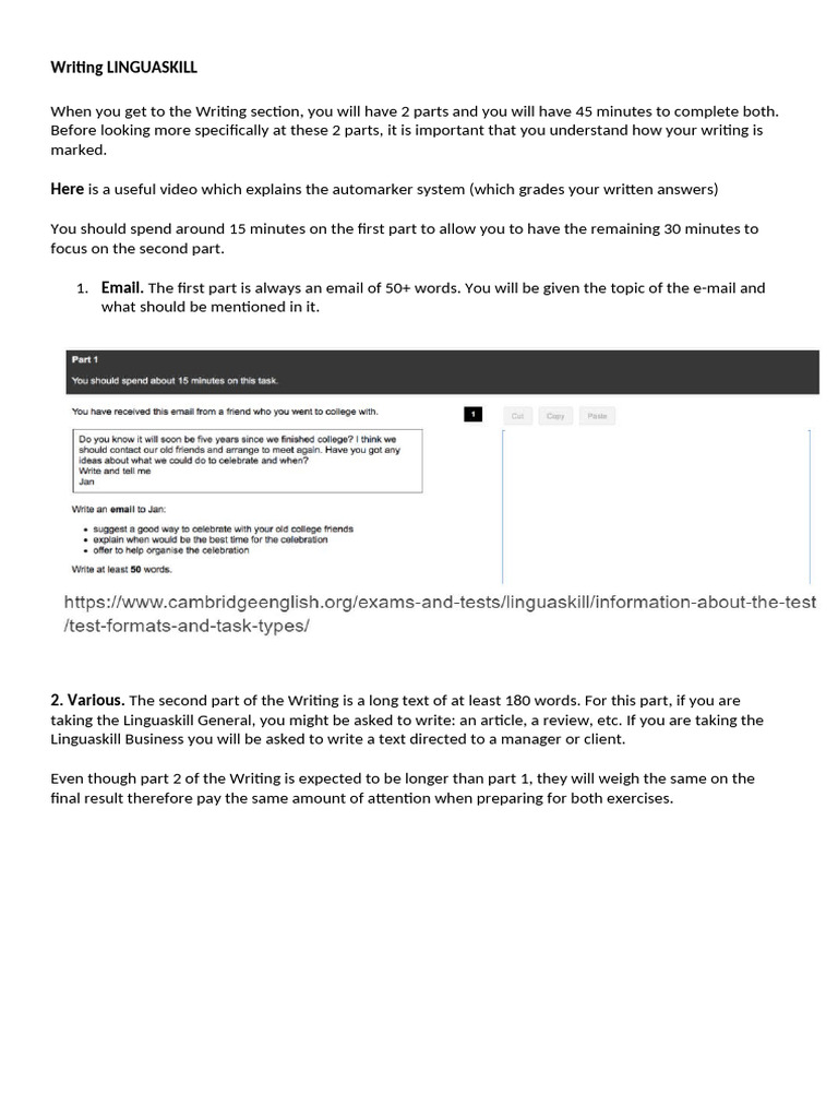 B2 Linguaskill Writing | PDF