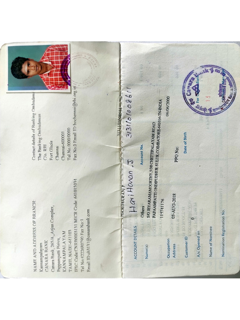 Bank Passbook | PDF