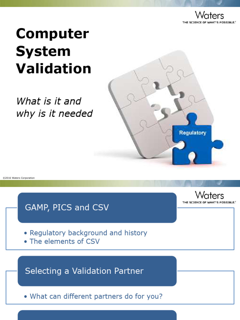 What Is CSV and Why Is It Needed 2016 Waters Inform Asia | PDF ...