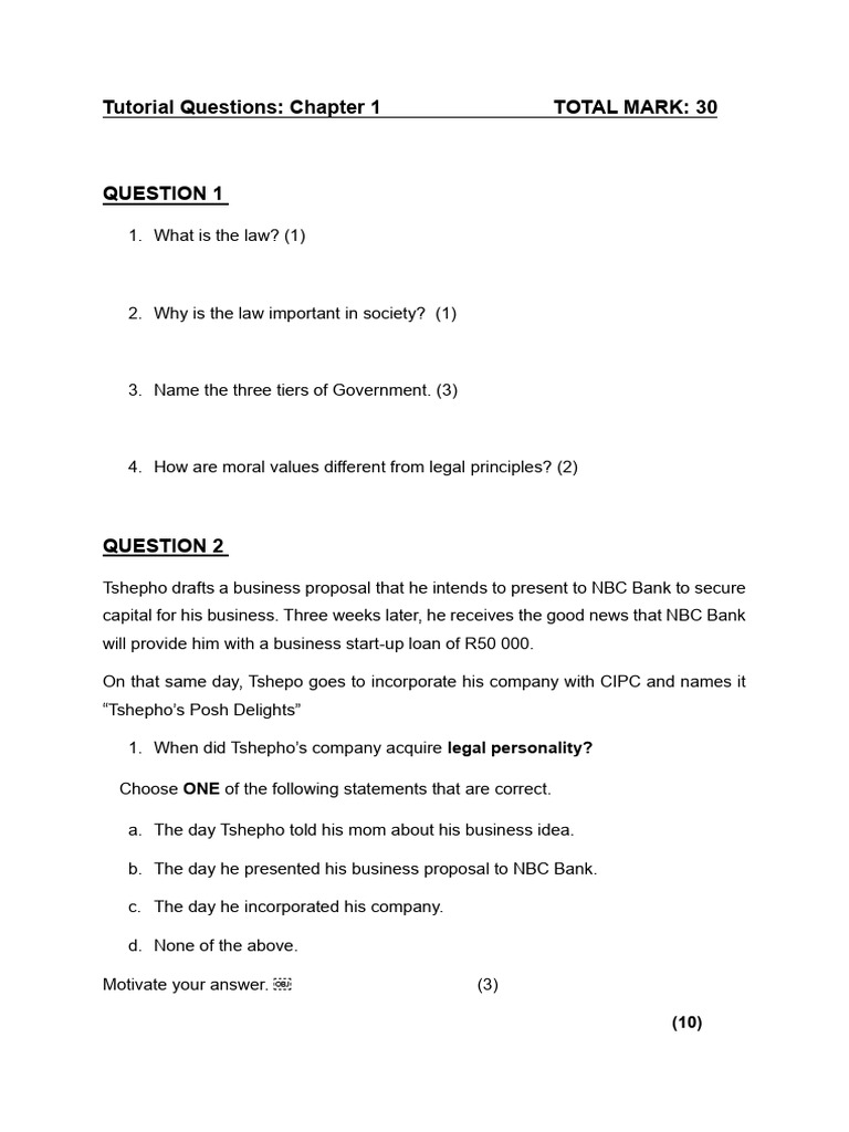 JHA1X1 Chapter 1 Tutorial Exercise | PDF | Precedent | Government