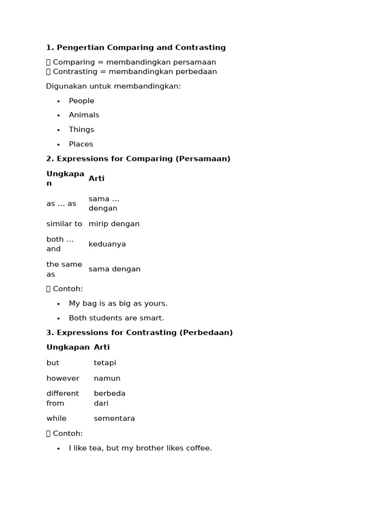 Comparing and Contrasting | PDF