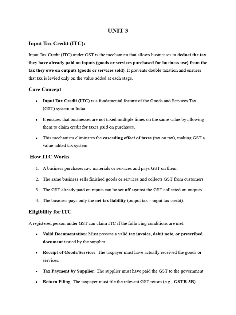 Unit 3 GST | PDF | Taxes | Invoice