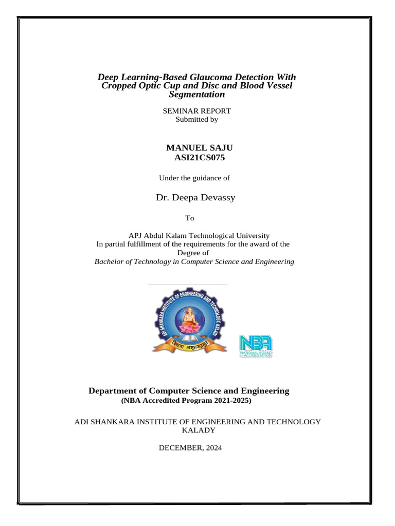 Manuel Seminar Report | PDF | Deep Learning | Image Segmentation