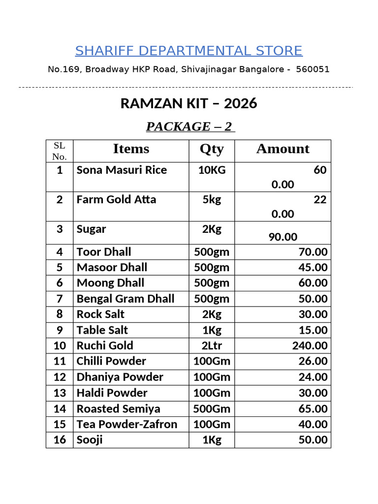 Ramzan Kit | PDF