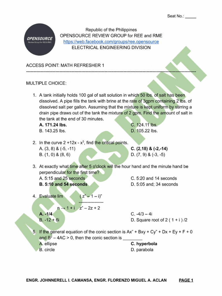 Math Refresher 1 | PDF