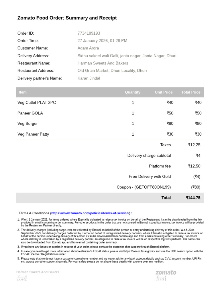 Order ID 7734189193 | PDF | Business