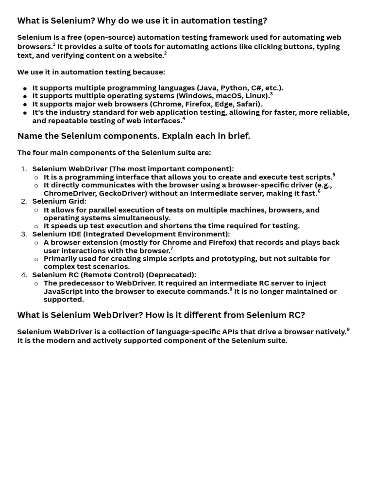 What Is Selenium Why Do We Use It in Automation Testing | PDF ...