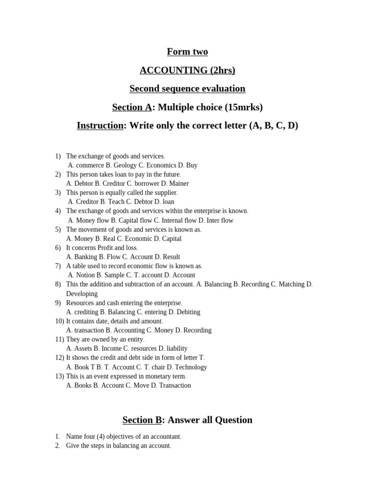Accounting Form 2 | PDF