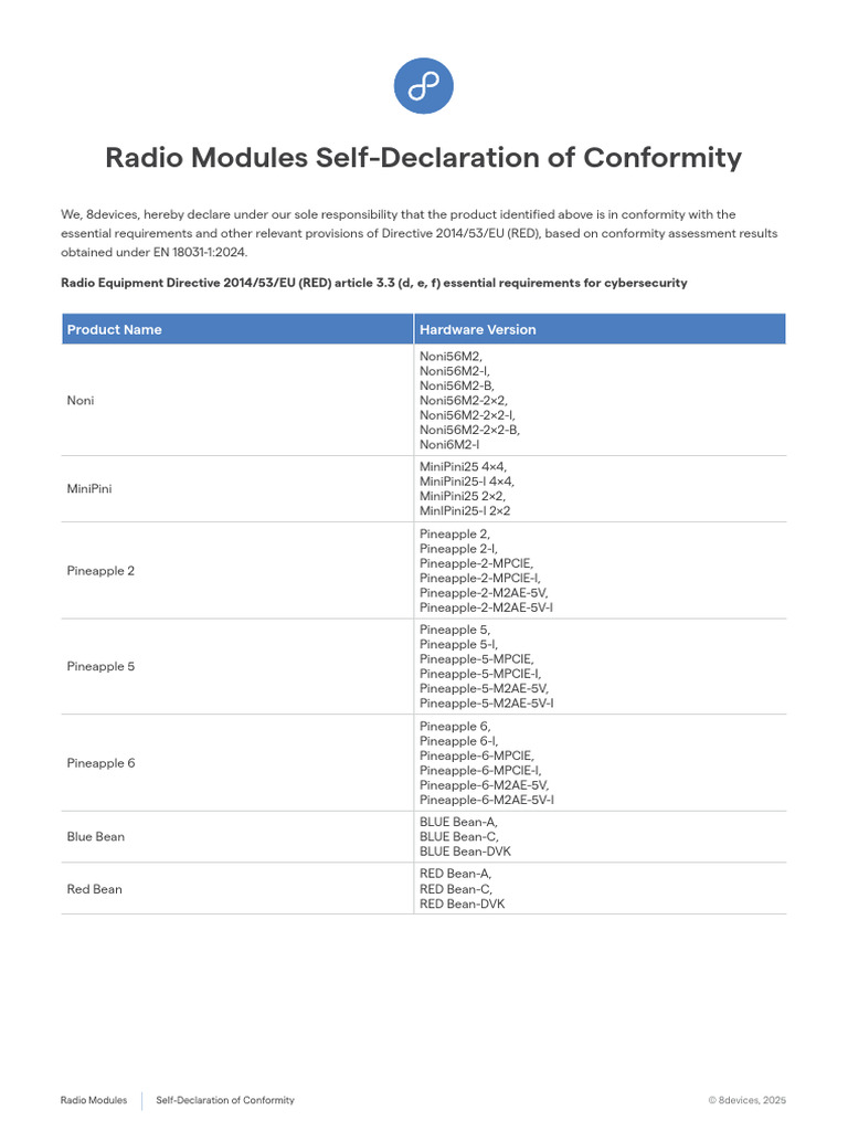 Red 3.3 Self Declaration of Conformity | PDF | Regulatory Compliance ...