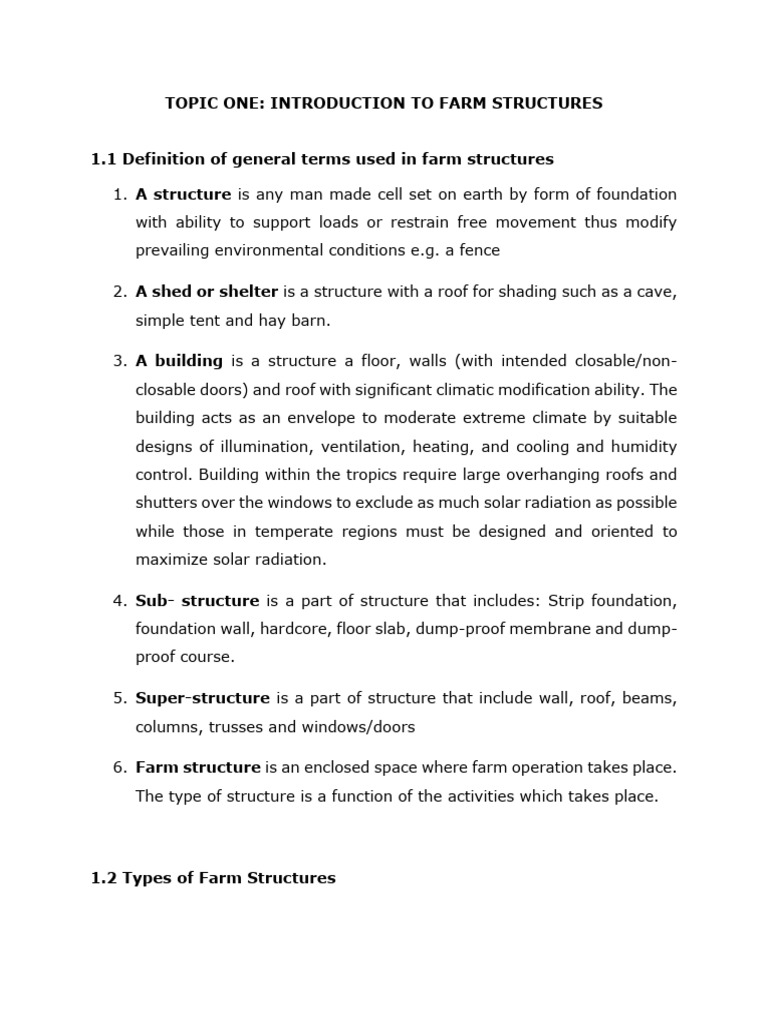Topic One and Two Notes For Farm Structures | PDF | Computer Aided ...