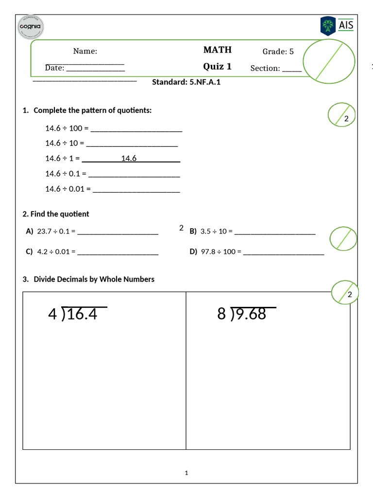 G5 Quiz Unit 8 | PDF