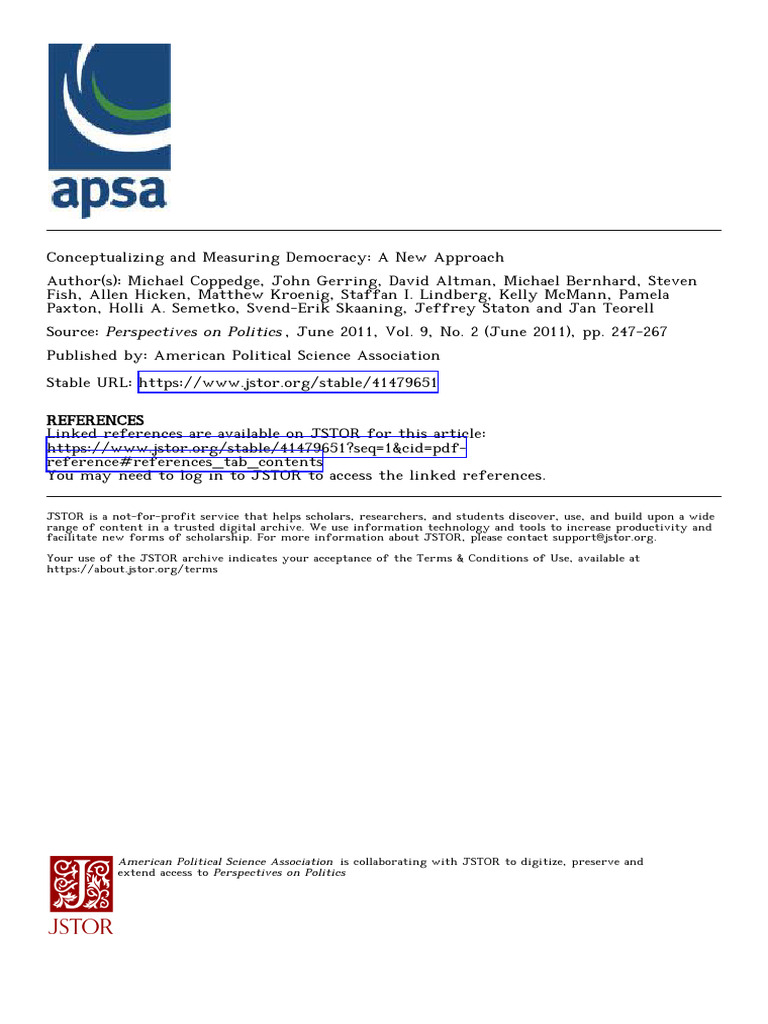 Conceptualizing and Measuring Democracy | PDF | Democracy | Political ...