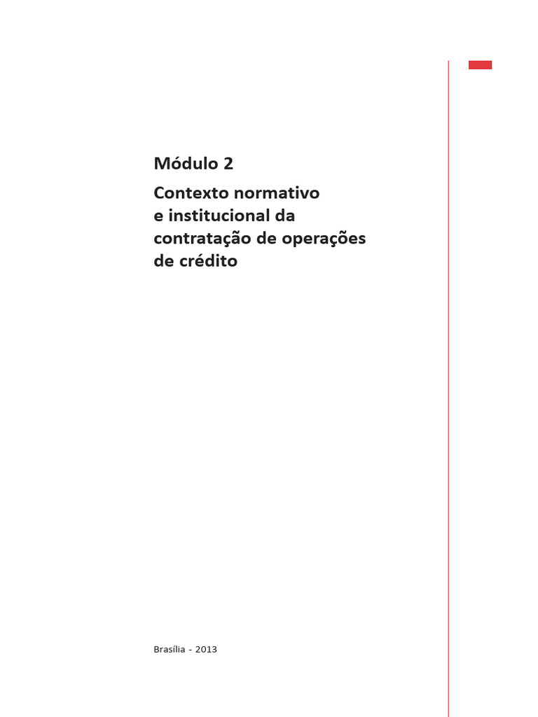 Módulo 2 - Contexto Normativo e Institucional | PDF | Crédito ...