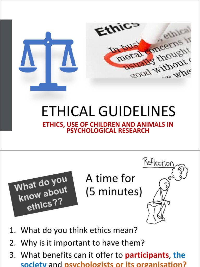 Ethical Guidelines PPT Updated | PDF | Behavioural Sciences | Psychology