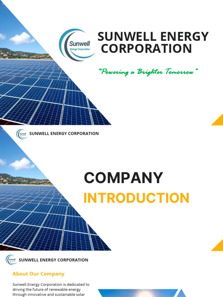 Sunwell Energy Corporation - Company Profile | PDF | Renewable Energy ...