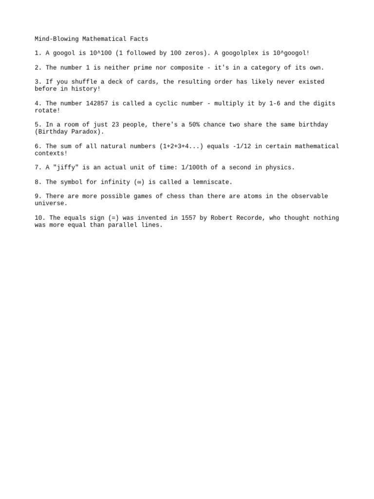 Math Facts 5 | PDF