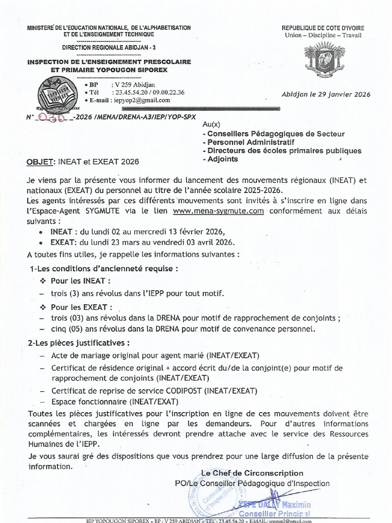 Ieneat Et Exeat 2026 | PDF