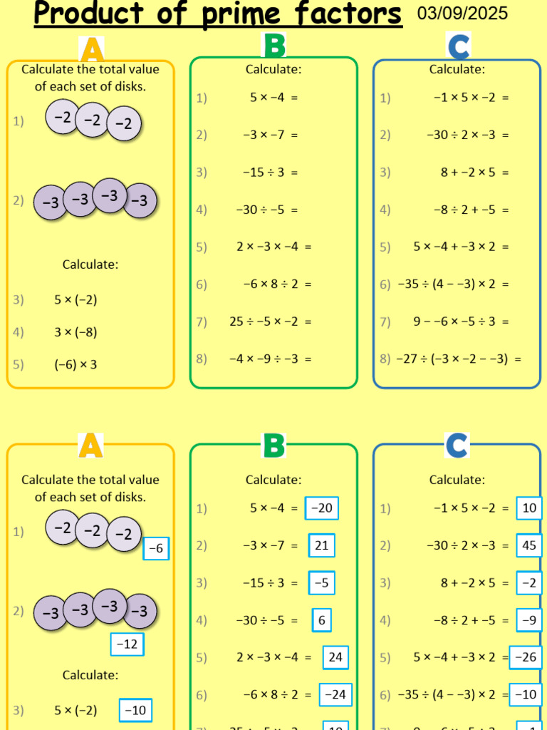 Lesson 3 - Prime Factor Decomposition (1) - 251203 - 211208 | PDF ...