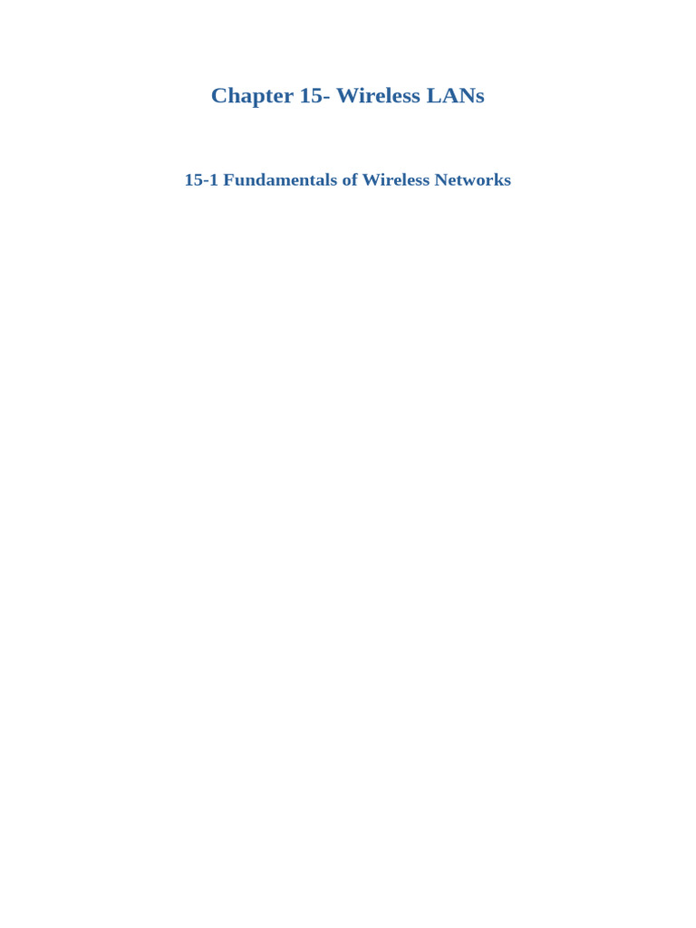 Chapter15-1 Fundamentals of Wireless Networks | PDF | Wireless Lan | Wi Fi