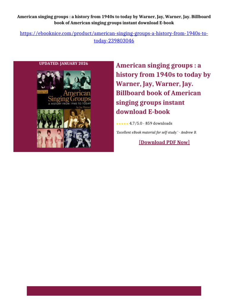 American Singing Groups: A History From 1940s To Today by Warner