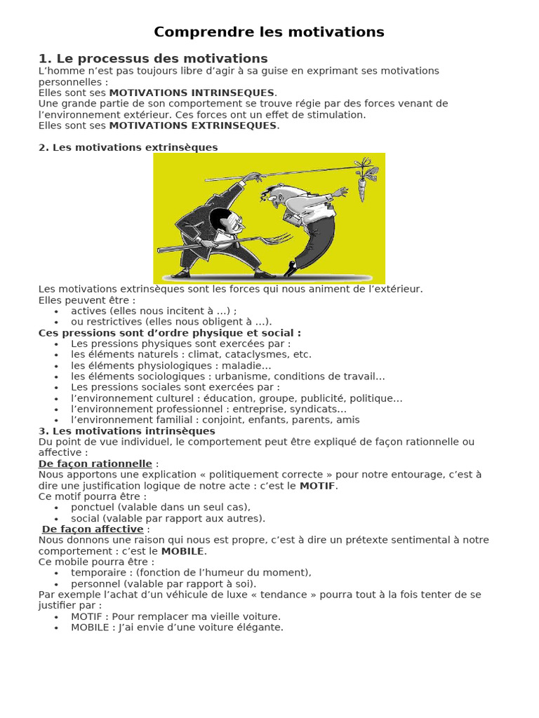 Comprendre Les Motivations Et Le Dragon 2024 | PDF | Comportement