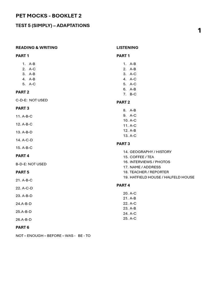 Mock Test 5 - Adaptations | PDF | Chess Theory | Chess