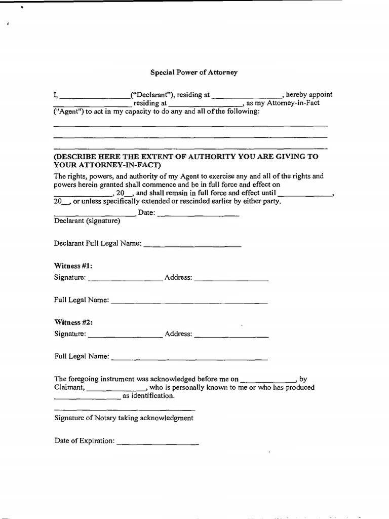 Mofa Special Power of Attorney | PDF