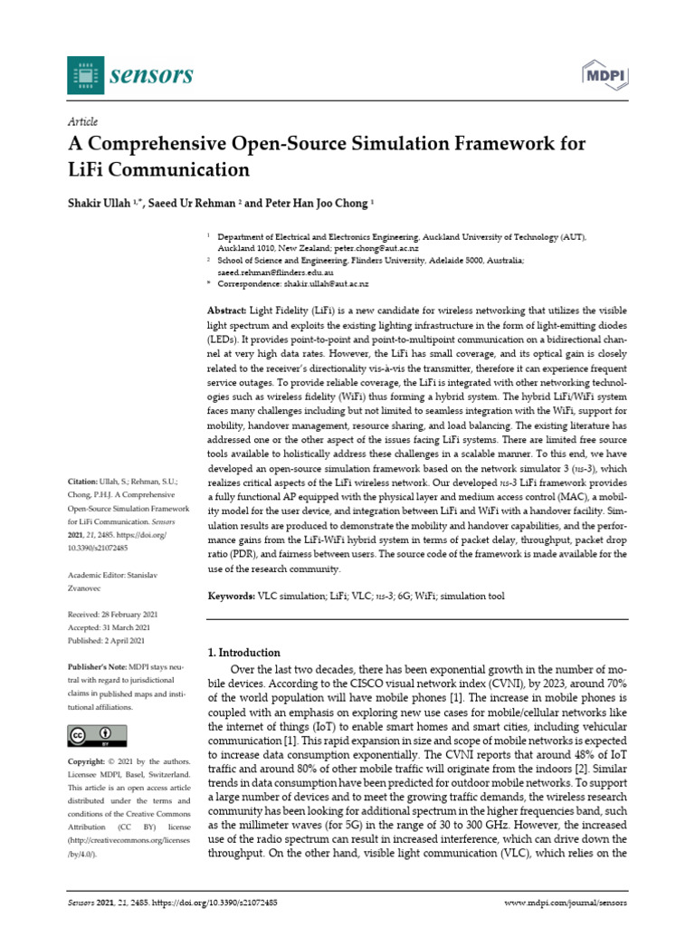 A Comprehensive Open-Source Simulation Framework F | PDF | Wi Fi ...