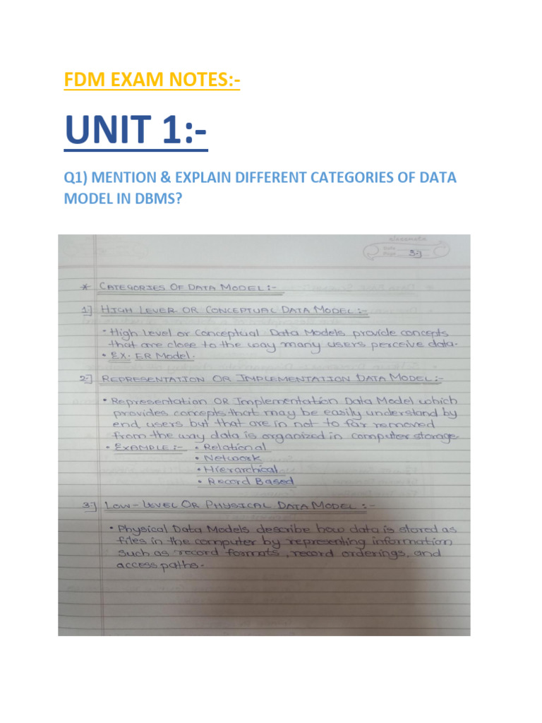 FDM Unit 1&2 Exam Notes | PDF