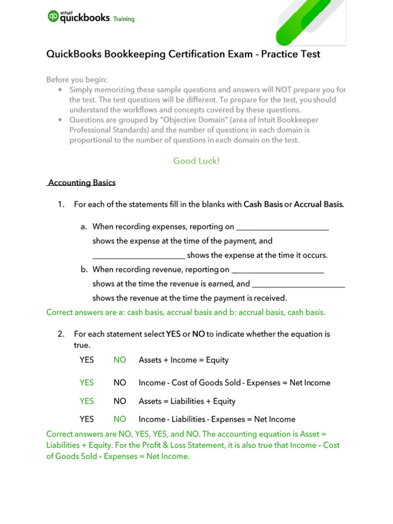 Bookkeeping Practice Test Answers | PDF