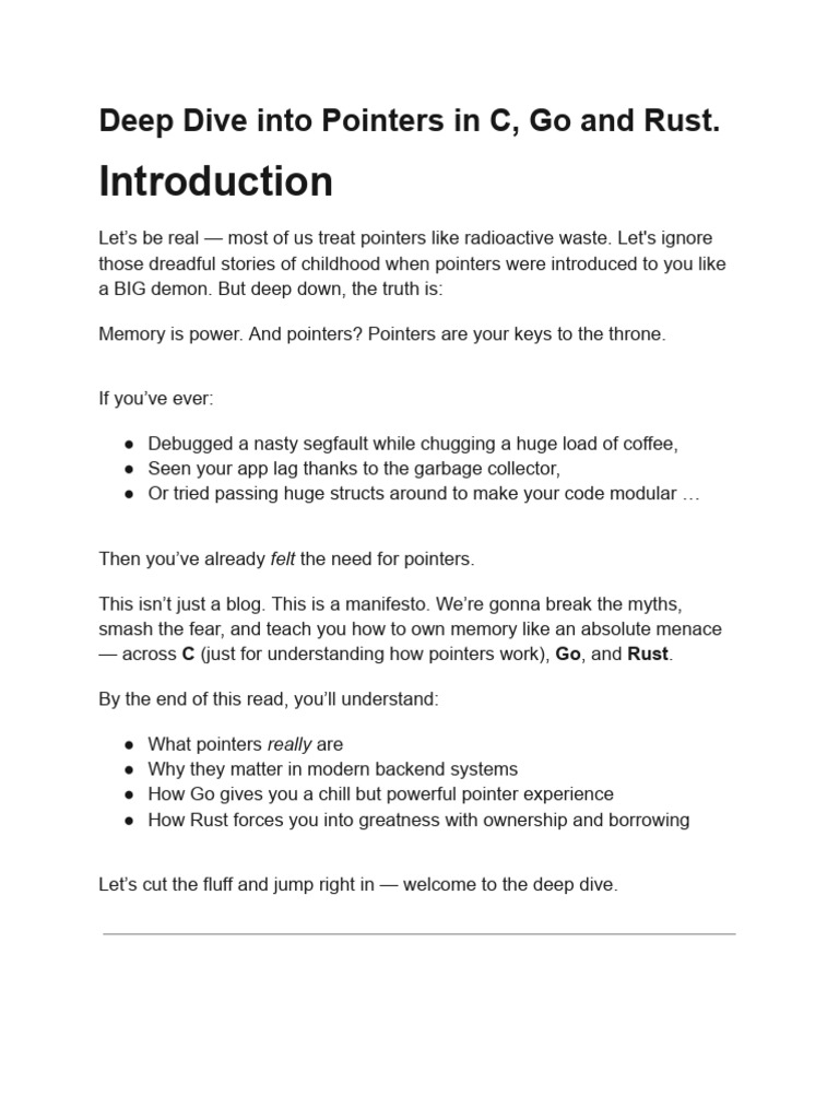 Go Pointers Vs Rust Pointer | PDF | Pointer (Computer Programming ...