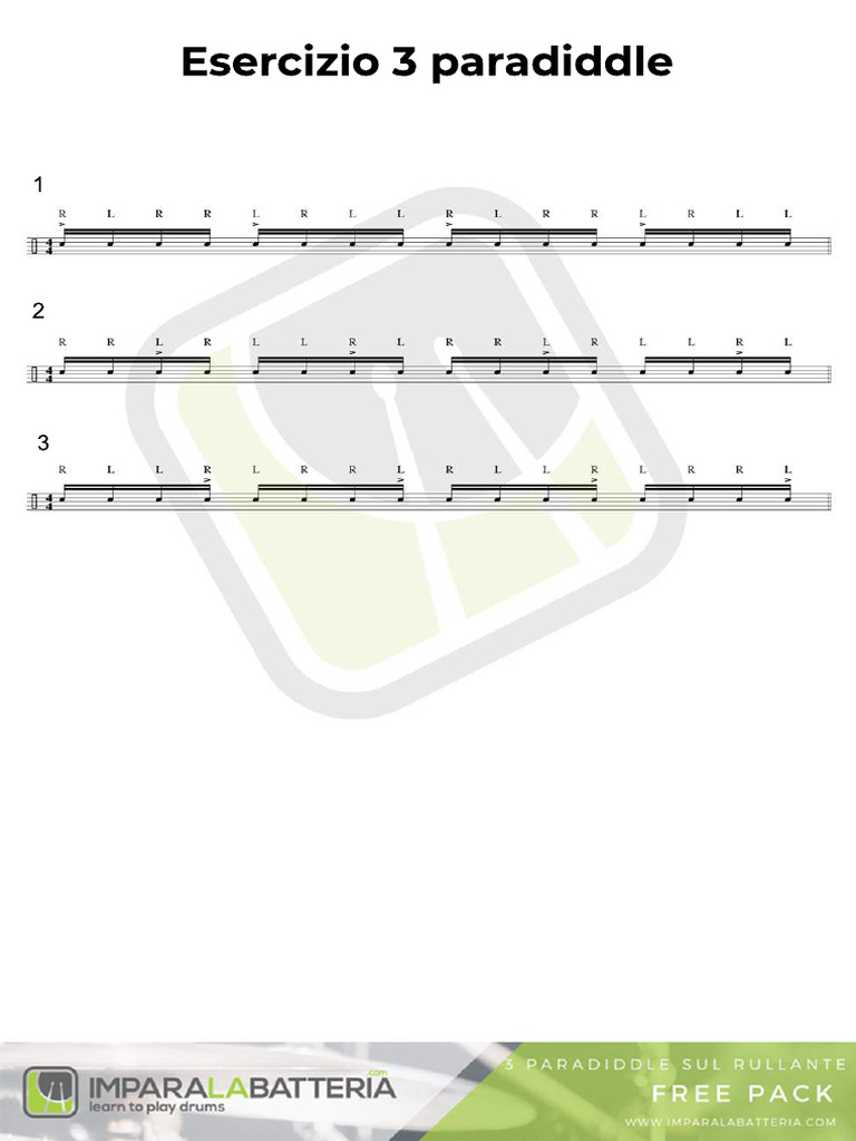 Esercizio 3 Paradiddle - Compressed | PDF