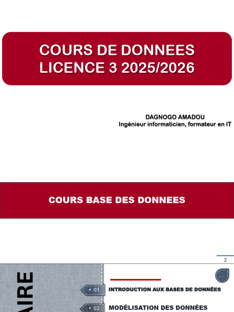 Cours Base de Donnéees | PDF | Bases de données | Base de données ...