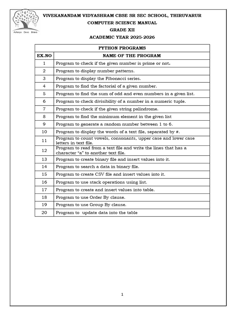 Cs Lab Exercises 2025-2026 | PDF | Filename | Numbers