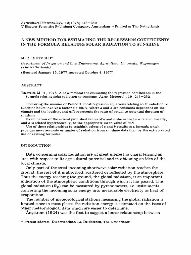 A New Method For Estimating The Regression Coefficients | PDF ...